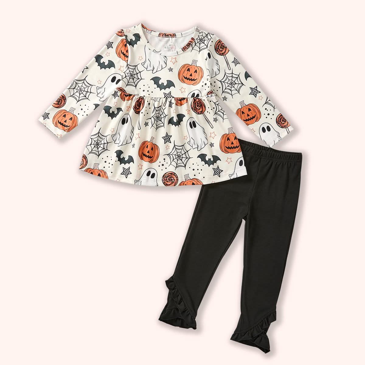 [NEW RELEASE] Frightfully Fun Collection- Girl's Top & Pants Set
