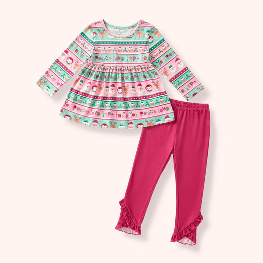 [PREORDER] Tinsel & Tidings Collection- Girl's Top & Pants Set